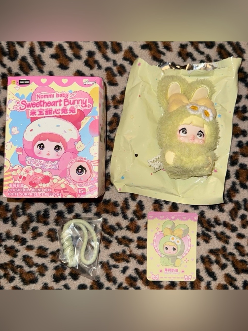 Nommi Baby Sweetheart “Mint Cream” Bunny Plush Keychain Blind Box